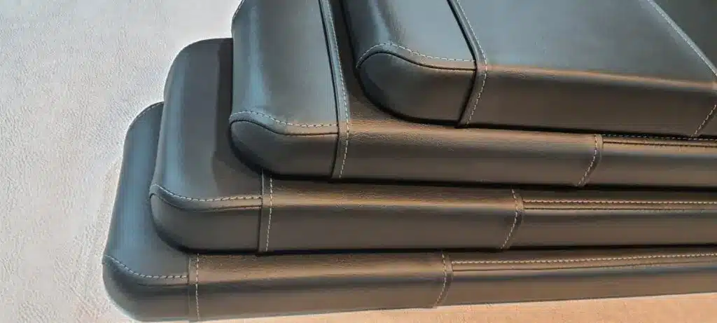 Fitness bench reupholstered with new foam and leatherette