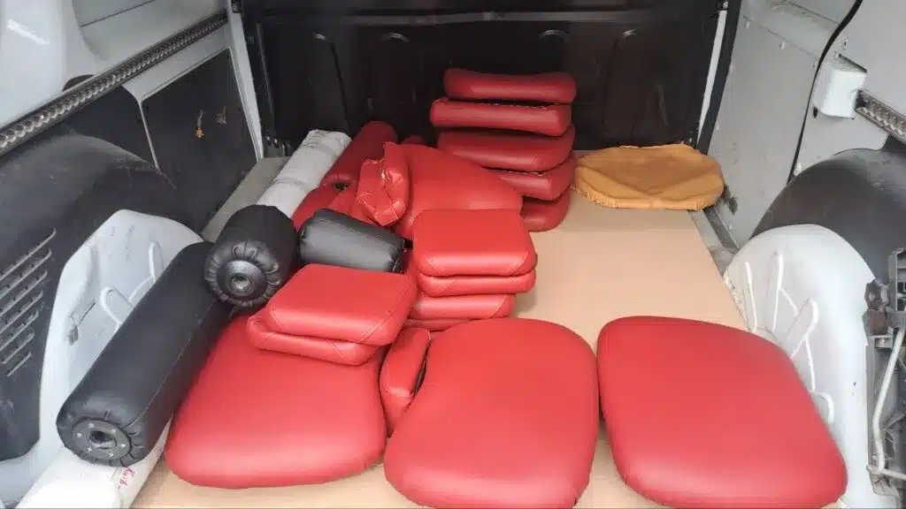 Red replacement padding for gym equipment